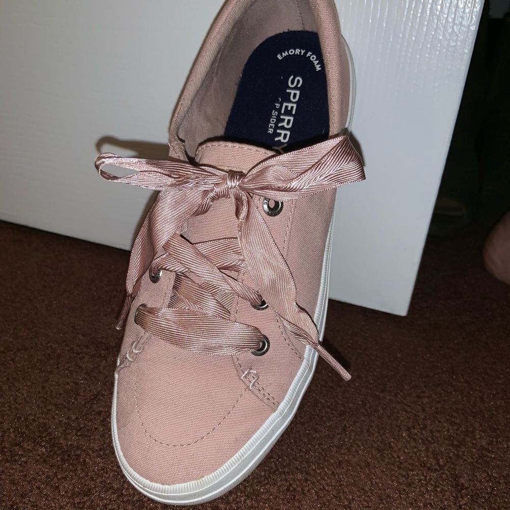 Rose dust Sperry’s.  Worn once